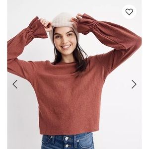 Madewell Texture and Thread Ruffle Cuff Top